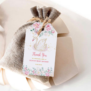 Princess Swan Baby Shower Thank You Gift Tags