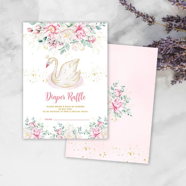 Princess Swan Diaper Raffle Enclosure Card (Creator Uploaded)