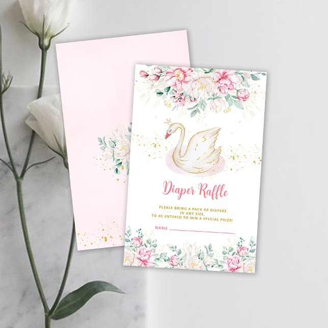 Princess Swan Diaper Raffle Enclosure Card (Creator Uploaded)
