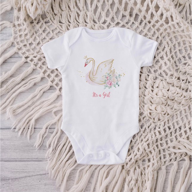 Princess Swan It's a girl Baby Bodysuit (Creator Uploaded)