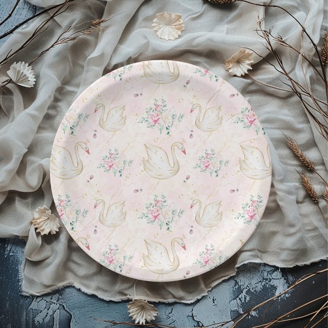 Princess Swan Paper Plate (Creator Uploaded)