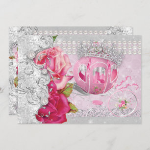 Princess Sweet 16 Quince Anos Bling Carriage Invitation