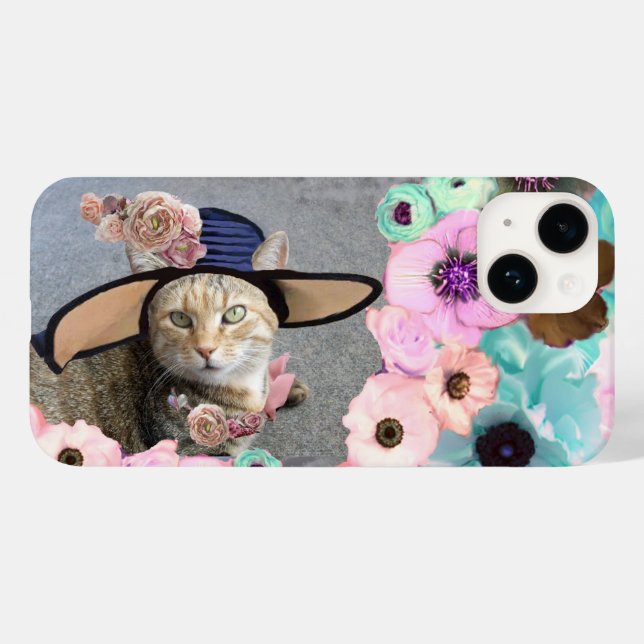 PRINCESS TATUS /ELEGANT CAT,BIG DIVA HAT AND ROSES Case-Mate iPhone CASE (Back (Horizontal))