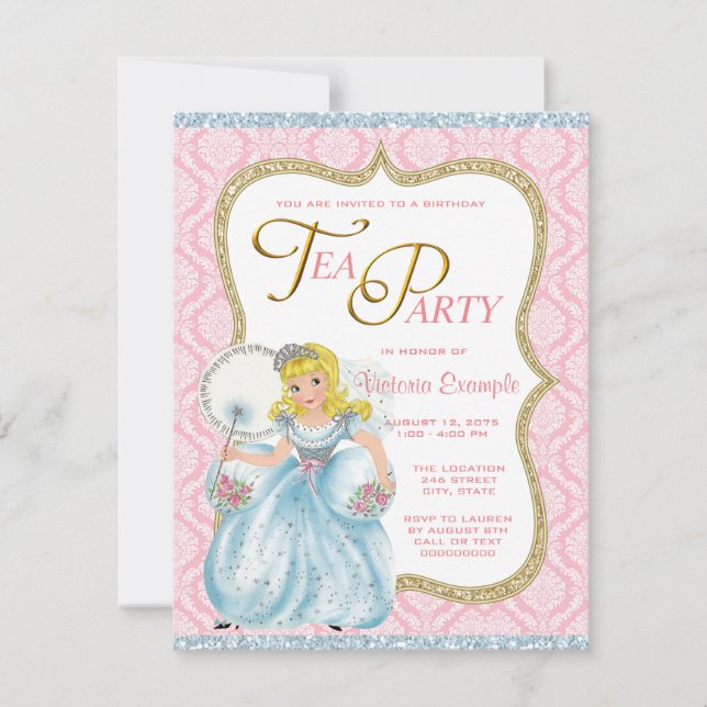 Princess Tea Party Invitation (Front)
