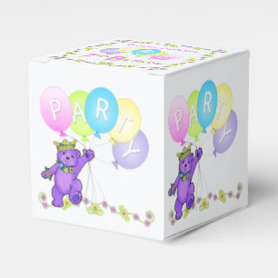 Princess Teddy Bear 7th Birthday Party Custom Favour Box