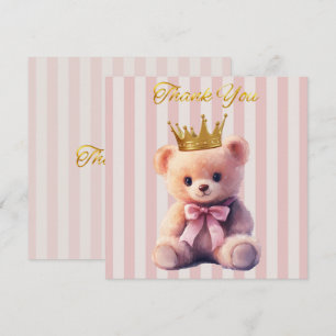 Princess Teddy Bear Thank you Card