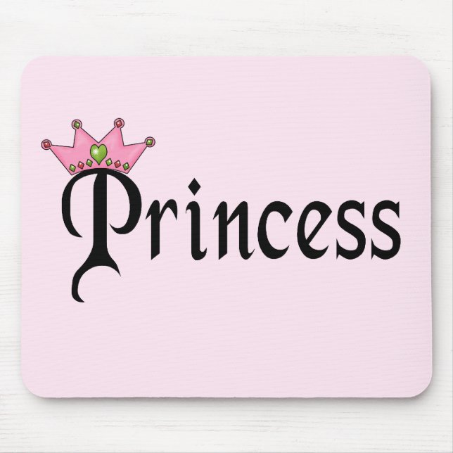 Princess Text with Crown Mouse Pad (Front)