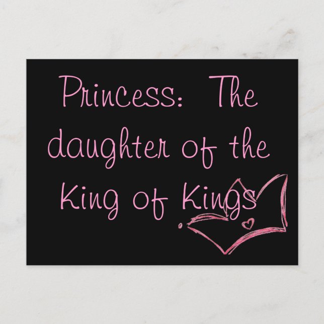 Princess:  The daughter of the King of Kings Postcard (Front)