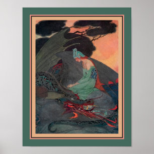 "Princess & the Dragon" ca. 1920 by Elenore Abbott Poster