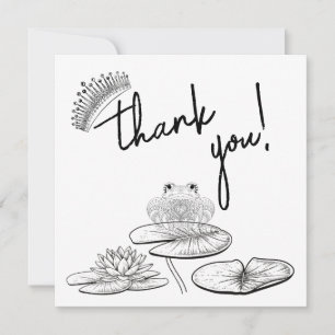 Princess + The Frog - B&W- Couples Thank You Card