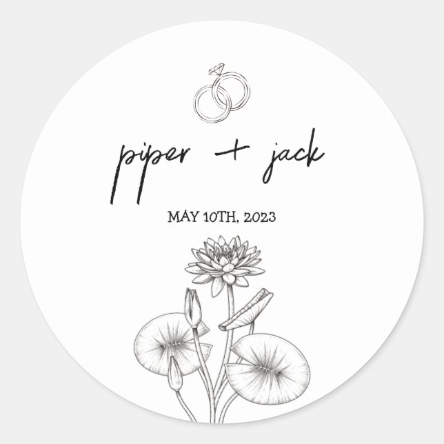 Princess + The Frog - B&W - Shower Favour Sticker (Front)