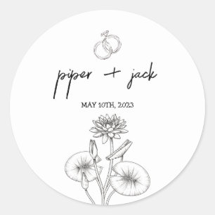 Princess + The Frog - B&W - Shower Favour Sticker