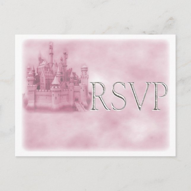Princess theme Wedding RSVP Postcards (Front)