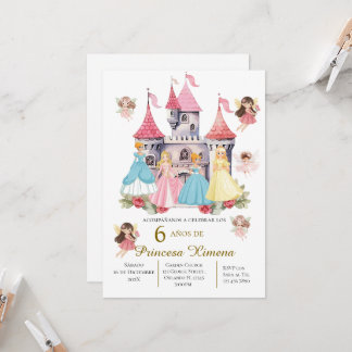 Princess Third Birthday Invitation at Her Castle