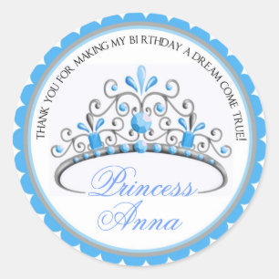 Princess Tiara Birthday Stickers