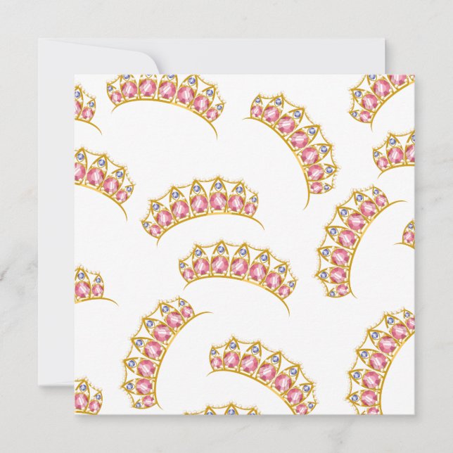 Princess Tiara cartoon pattern Holiday Card (Front)