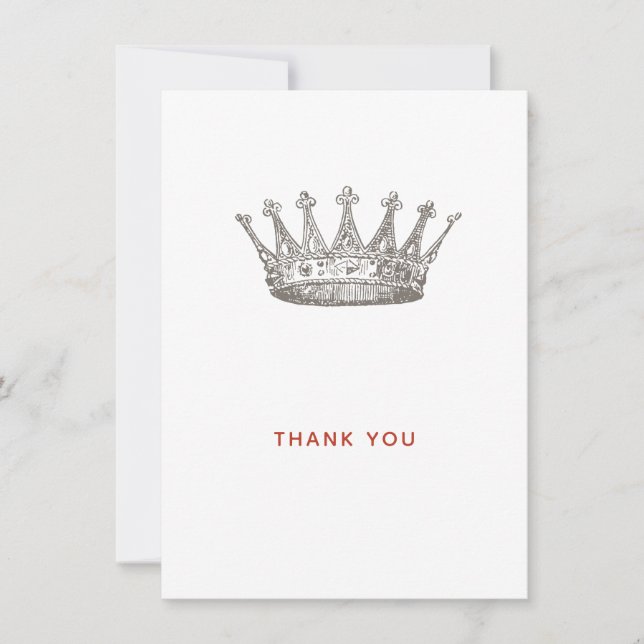 Princess Tiara Crown Thank You Card (Front)