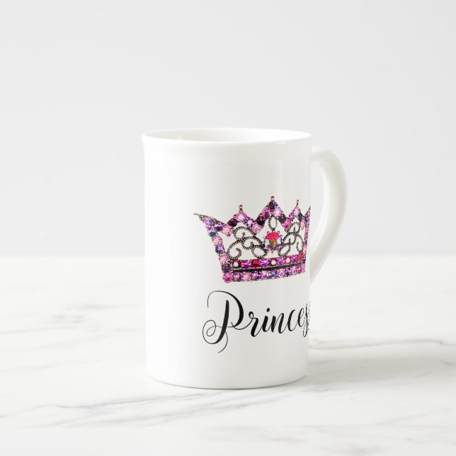 "Princess" Tiara Design Bone China Mug (Front Right)