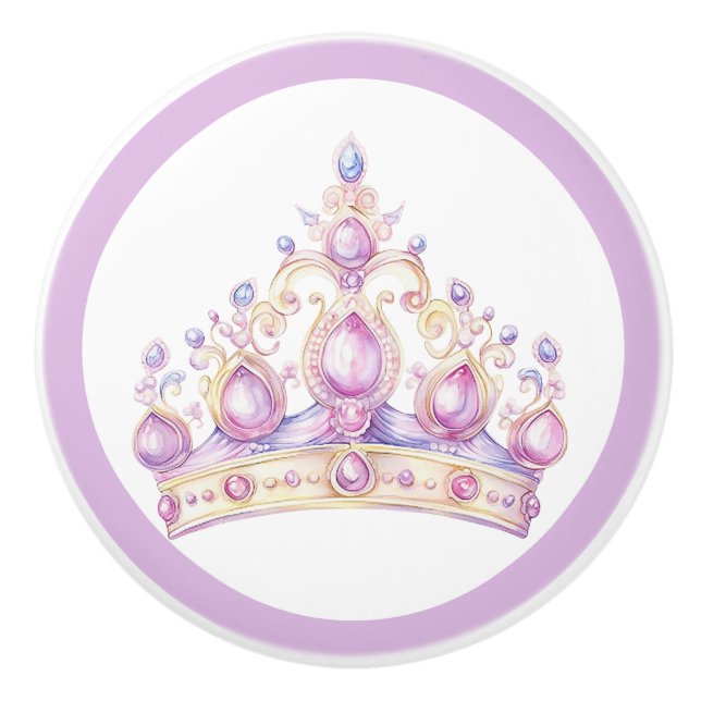 Princess Tiara Girl's Ceramic Knob (Front)