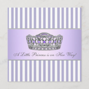Princess Tiara Lavender Purple Baby Girl Shower Invitation