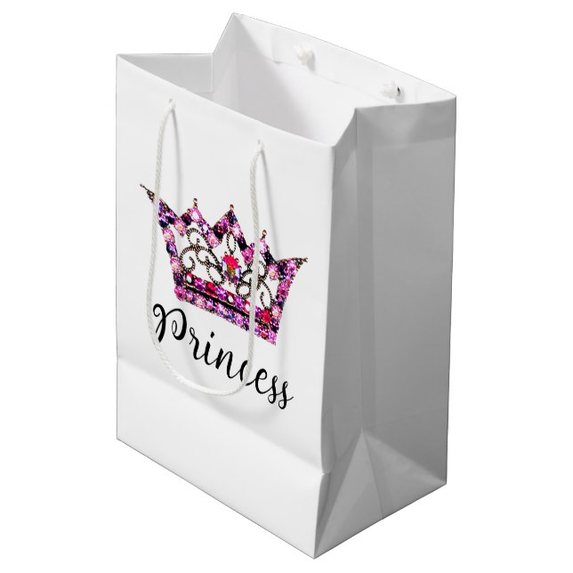“Princess” Tiara Medium Gift Bag (Front Angled)