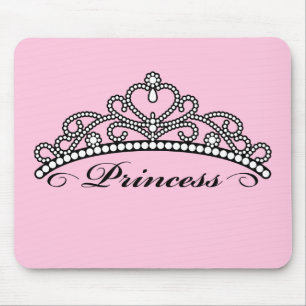 Princess Tiara Mouseapad (pink background) Mouse Pad