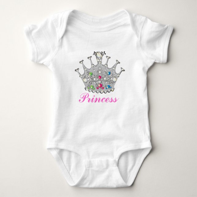 Princess Tiara or Crown Baby Baby Bodysuit (Front)