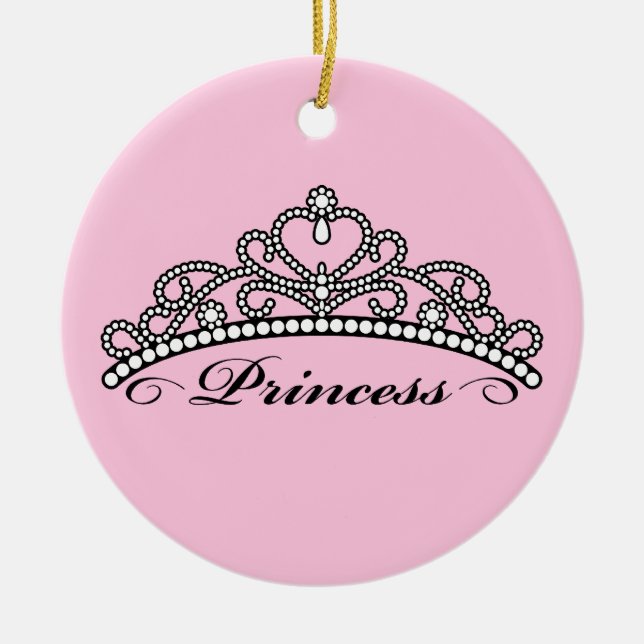 Princess Tiara Ornament (pink background) (Front)