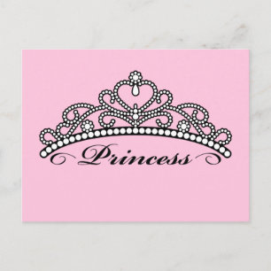 Princess Tiara Postcard (pink background)