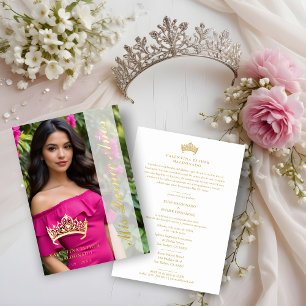 Princess Tiara Quinceañera Photo Fancy Calligraphy