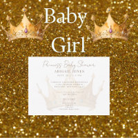 Princess Tiara White & Gold Baby Shower