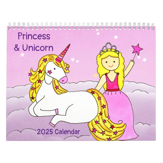 Princess & Unicorn 2025 Calendar (Cover)