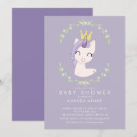 Princess Unicorn Baby Shower Invitation