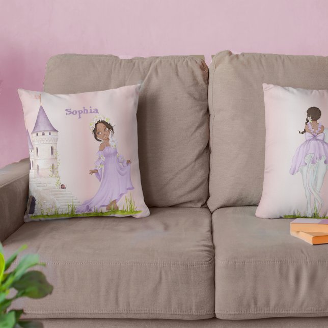 Princess Unicorn Dark Hair Purple Cute Cushion (Creator Uploaded)