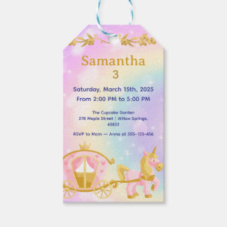 Princess Unicorn Gift Tags, Samantha Birthday Gift Tags