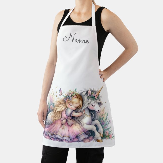 Princess Unicorn Pastel Fairytale Fantasy Apron (Insitu)