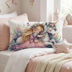 Princess Unicorn Pastel Fairytale Fantasy Lumbar Cushion