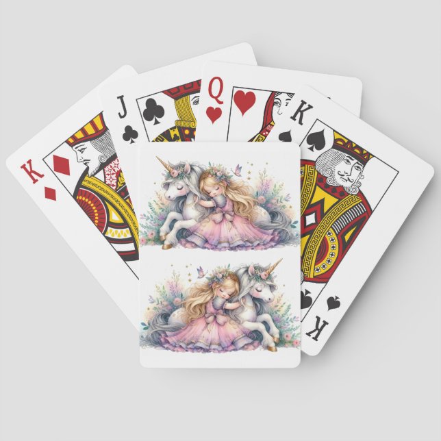 Princess Unicorn Pastel Fairytale Fantasy Playing Cards (Back)