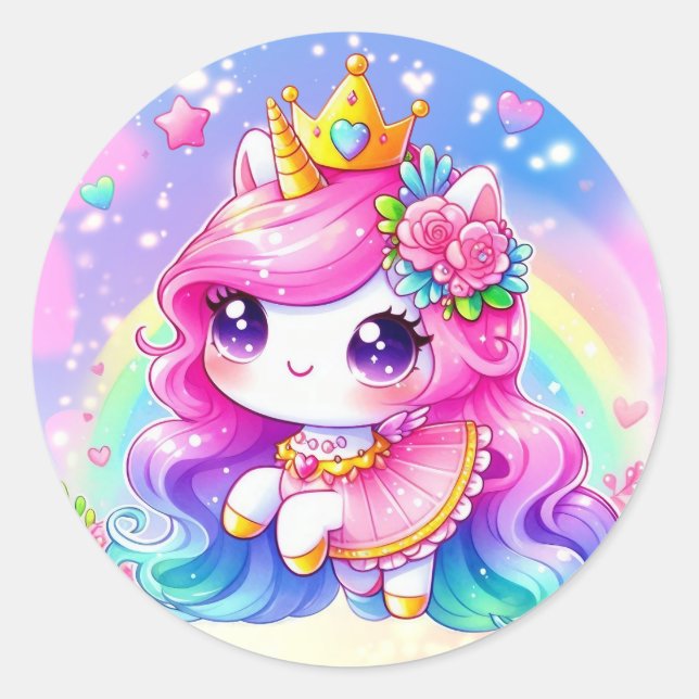 Princess Unicorn Sticker (Front)