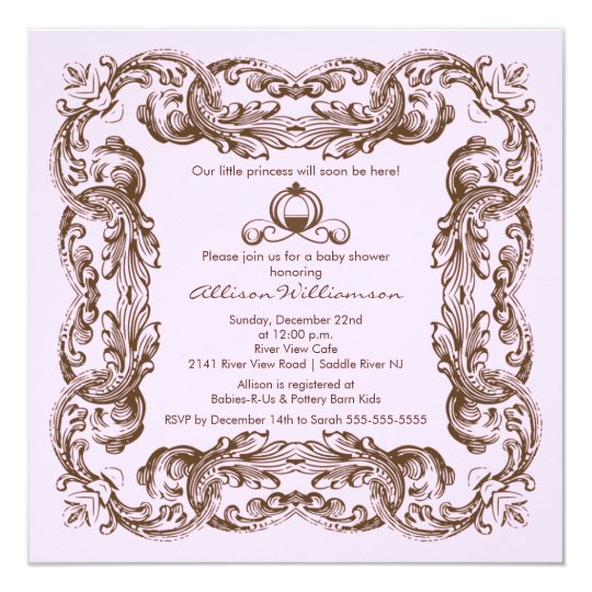 Princess Vintage Frame Baby Shower Invitation