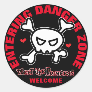 Princess Warning Classic Round Sticker