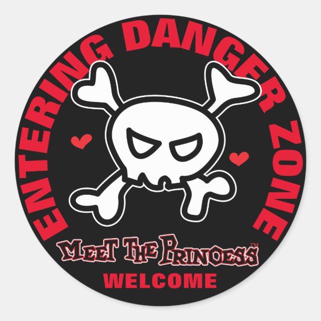 Princess Warning Classic Round Sticker (Front)