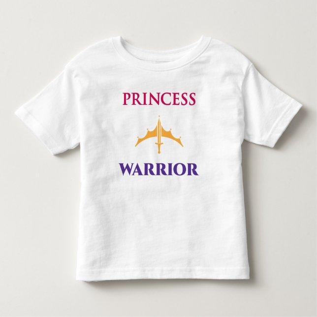 Princess Warrior Toddler Girls Light Shirt (Front)