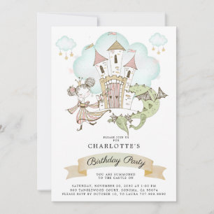 Princess Watercolor Girl's Birthday  Invitation