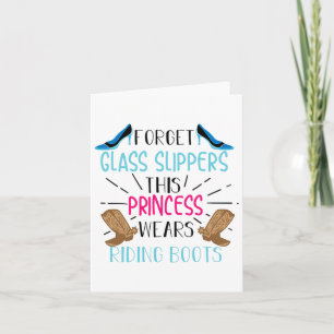 Princess Wears Riding Boots Cool Horse Riders Funn Card