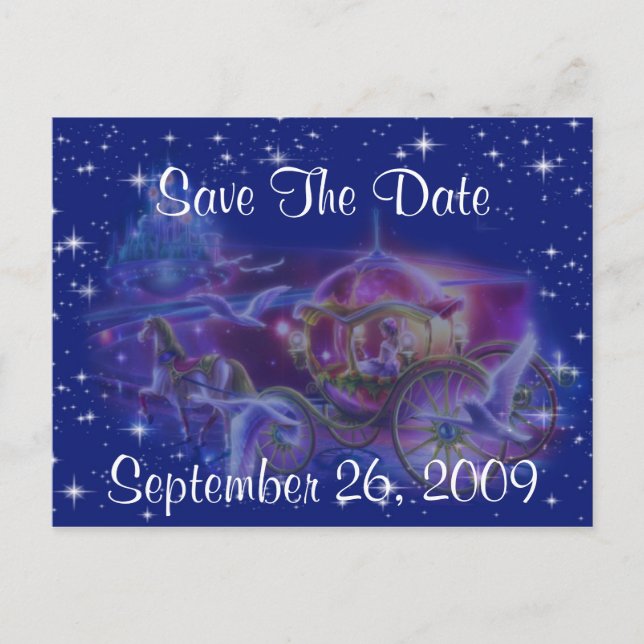 Princess Wedding Save The Date postcards (Front)