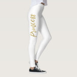 Princess White & Gold Faux Foil Yoga Pants<br><div class="desc">Princess White & Gold Faux Foil Typography and Heart Yoga Pants. The Princess White and Gold Yoga Pants are the perfect workout gift for the princess in your life.</div>