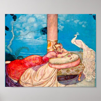 Princess & White Peacock Creating Magic Poster