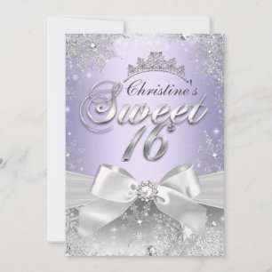 Princess Winter Wonderland Purple Sweet 16 Invite