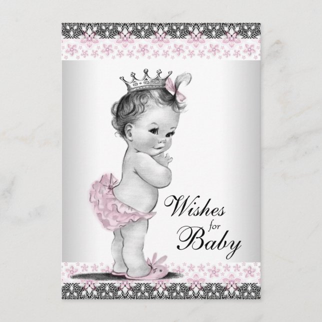 Princess Wishes for Baby Card Baby Girl Shower (Front)
